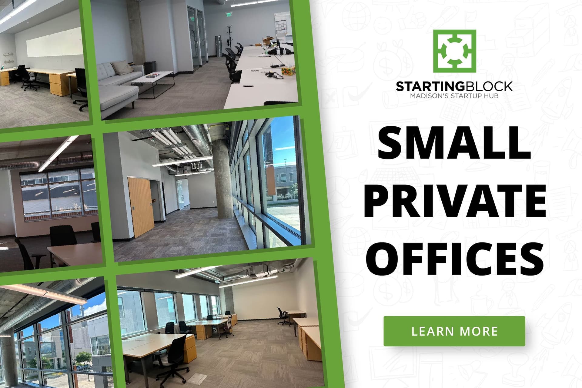 Display ad for small private offices; learn more