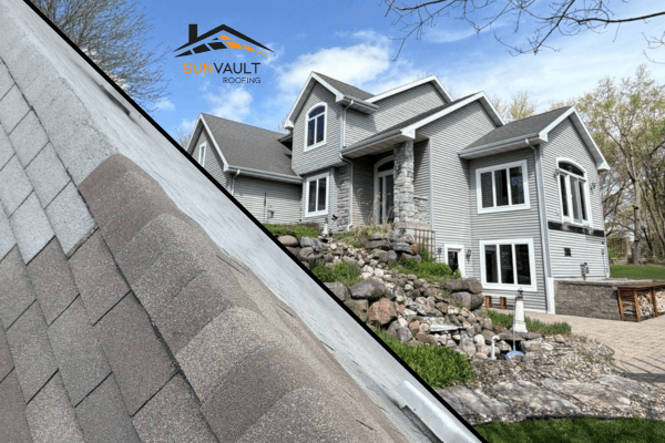 Display ad for Sun Vault Roofing; image of a roof and a house