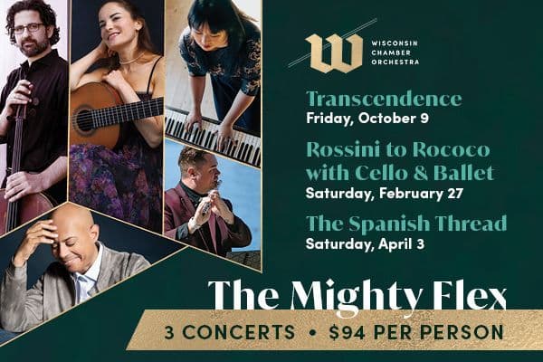Display ad for The Might Flex; 3 concerts