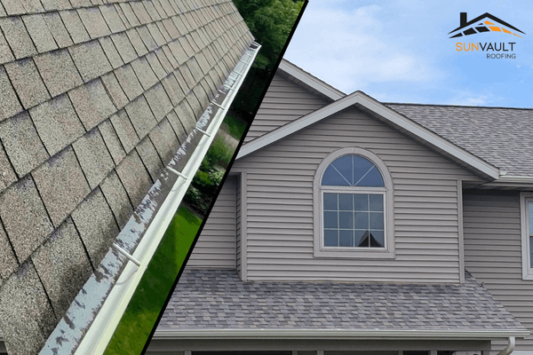 Display ad for Sun Vault Roofing; image of a roof