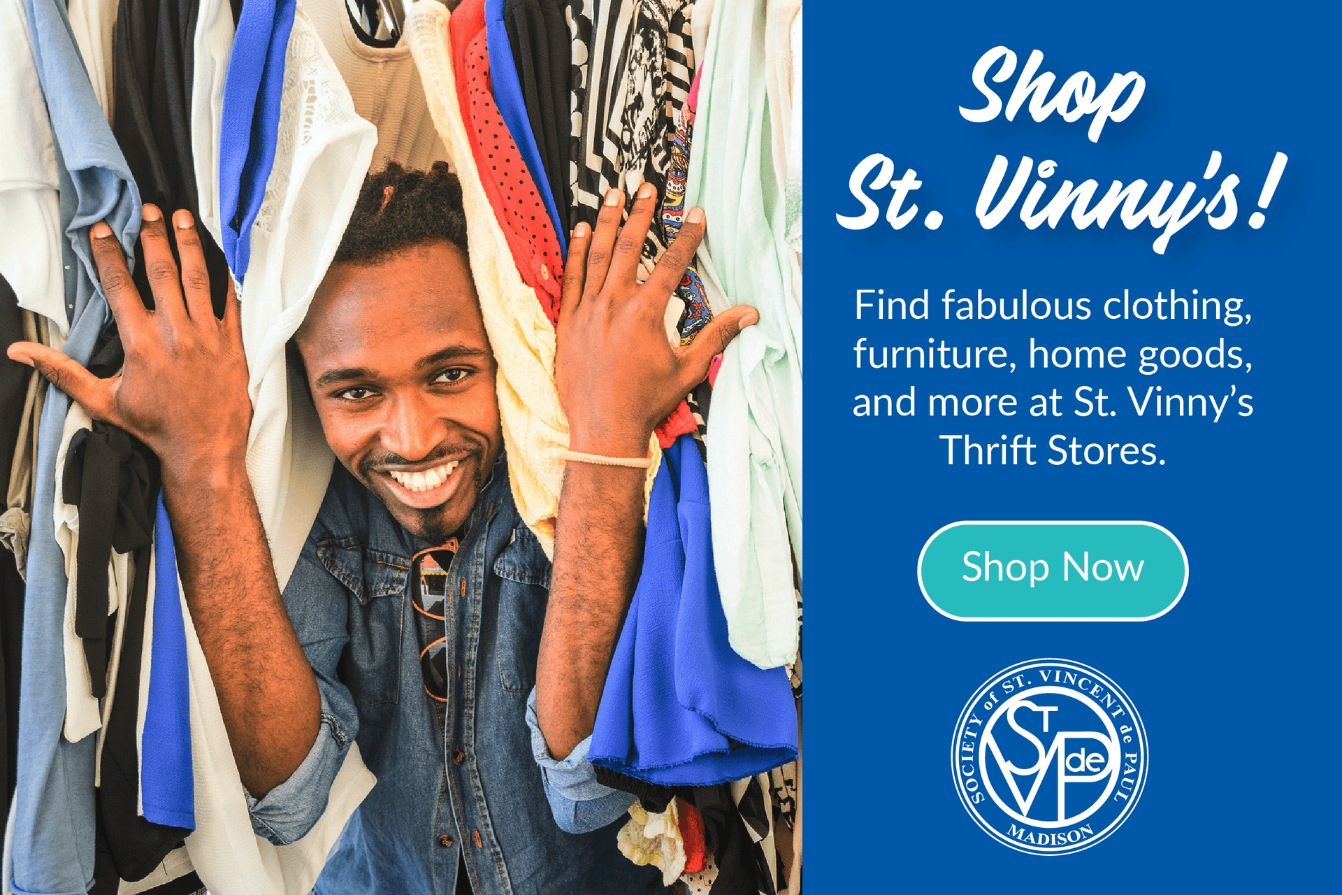 Display ad for Shop St. Vinny's
