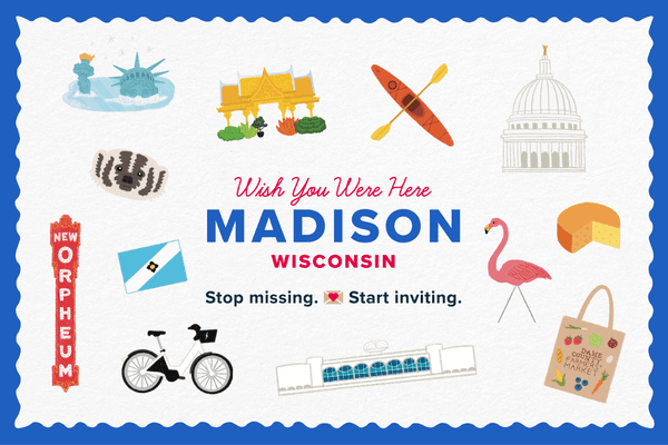 Display ad for Wish You Were Here; Madison, Wisconsin